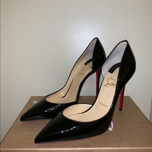 Christian Louboutin's black patent Iriza pumps